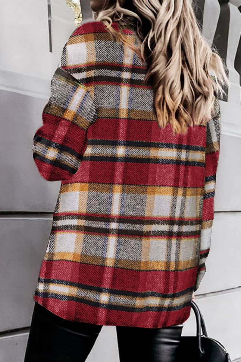 CWTSTL0874_Button Down Plaid Long Sleeve Casual Shirts