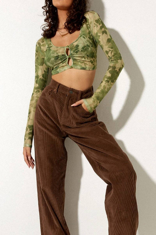 CWTTL1679_CREW NECK LONG SLEEVED KNIT TOP