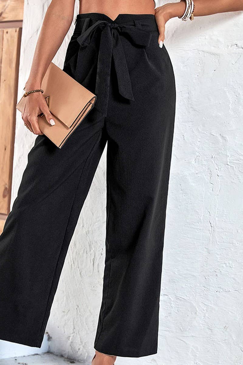 CWBLP0562_Casual Cropped with Waist Belt Pants