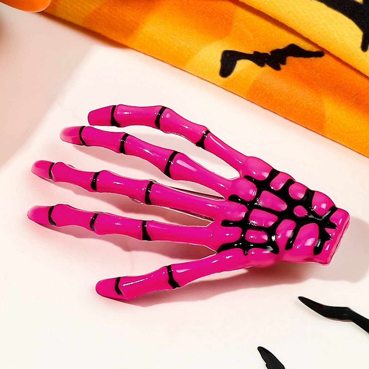 Halloween Skeleton Hand Hair Duckbill Clip_CWAHA1643