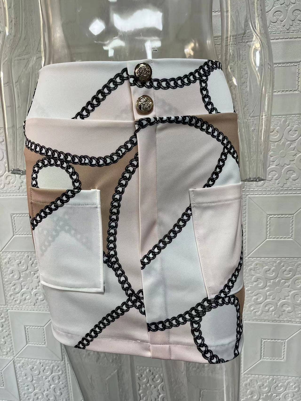 Fashionable printed puffed-sleeve suit jacket