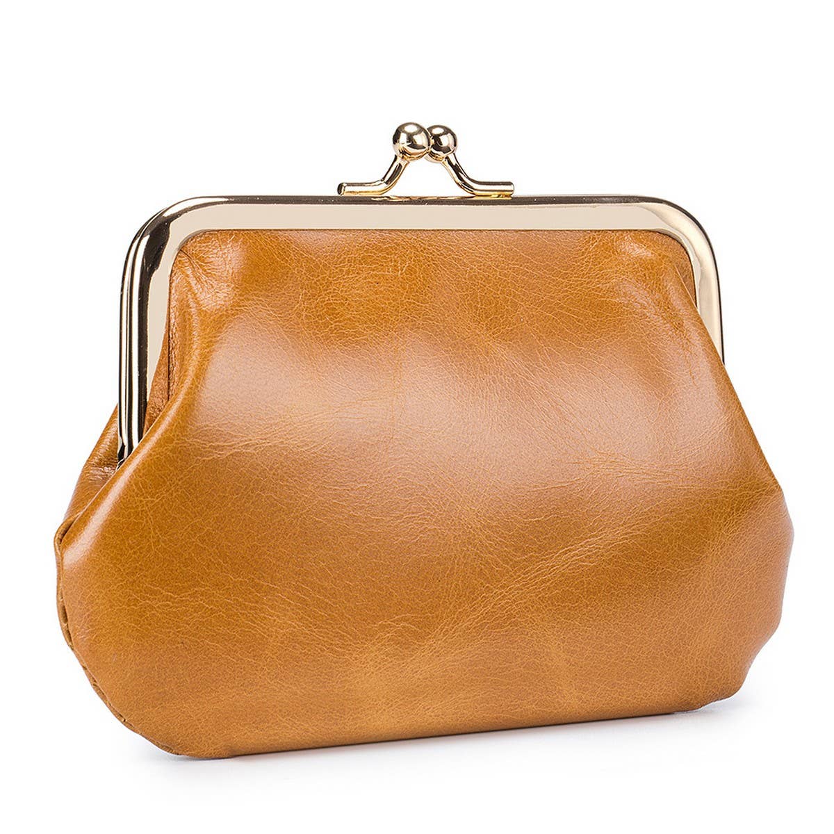VINTAGE SHORT GOLD CLIP BAG MINI LEATHER WALLET_CWAB3749