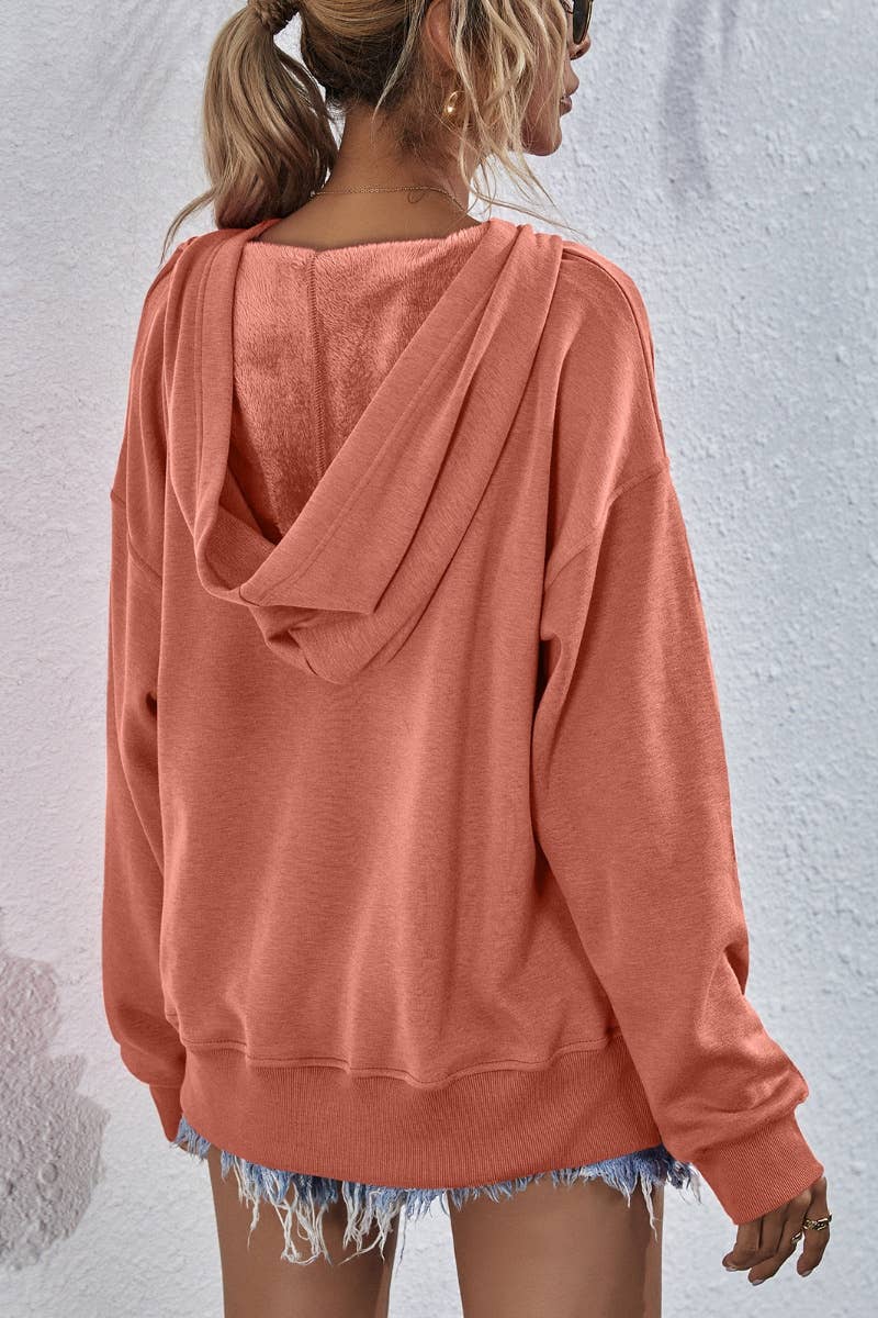 CWTBLL2619_WINTER CASUAL FLEECE LONG-SLEEVED HOODIE