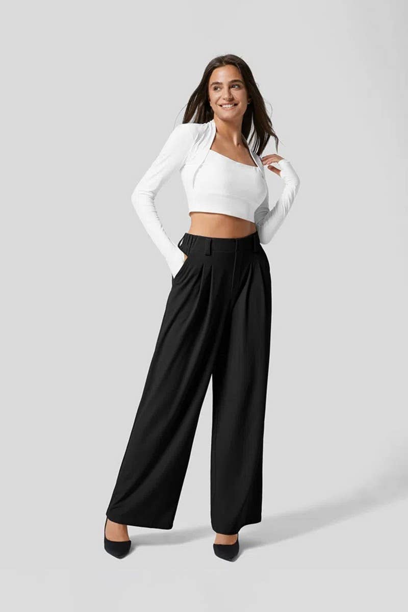 CWBLP1426_LOOSE FITTED CASUAL KNITTED TROUSERS