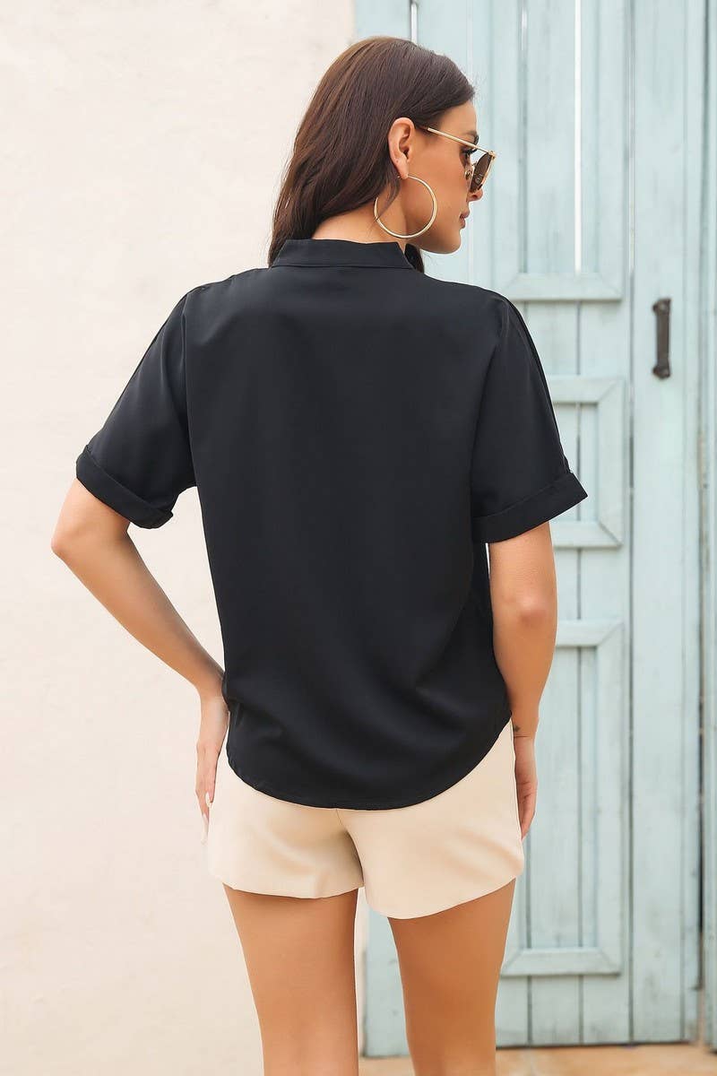 CWTSTS0347_Button Down Short Sleeve Top