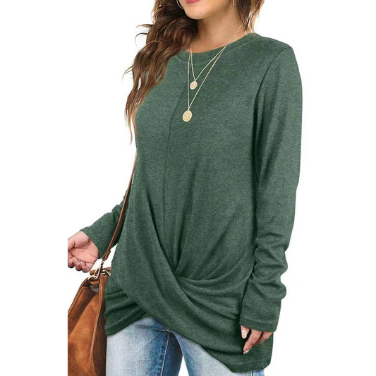 CREW-NECK LONG-SLEEVED SWEATSHIRT KNOTTED T-SHIRT