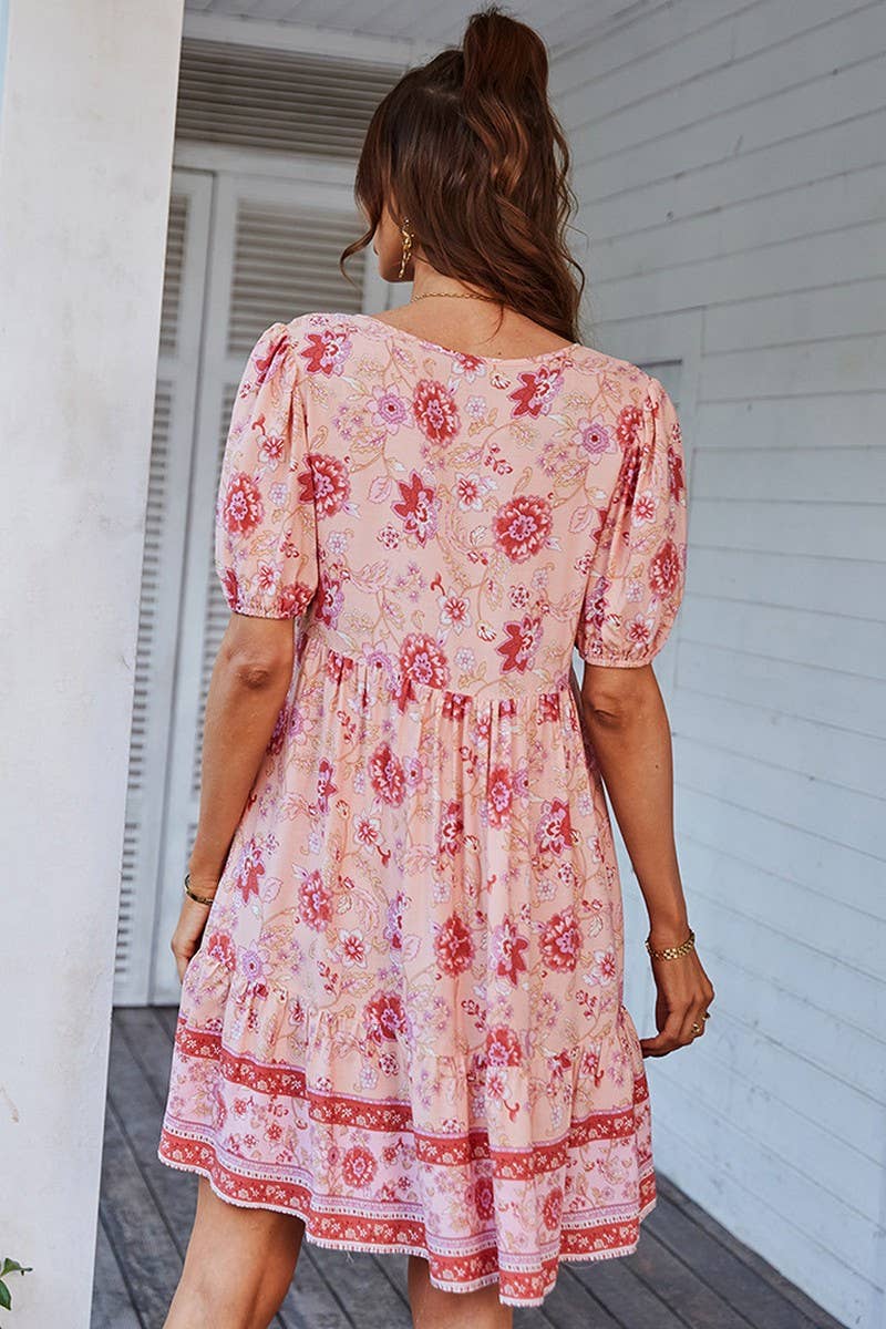 CWDSD7134_SUMMER LEISURE HOLIDAY STYLE SMALL FRESH DRESS