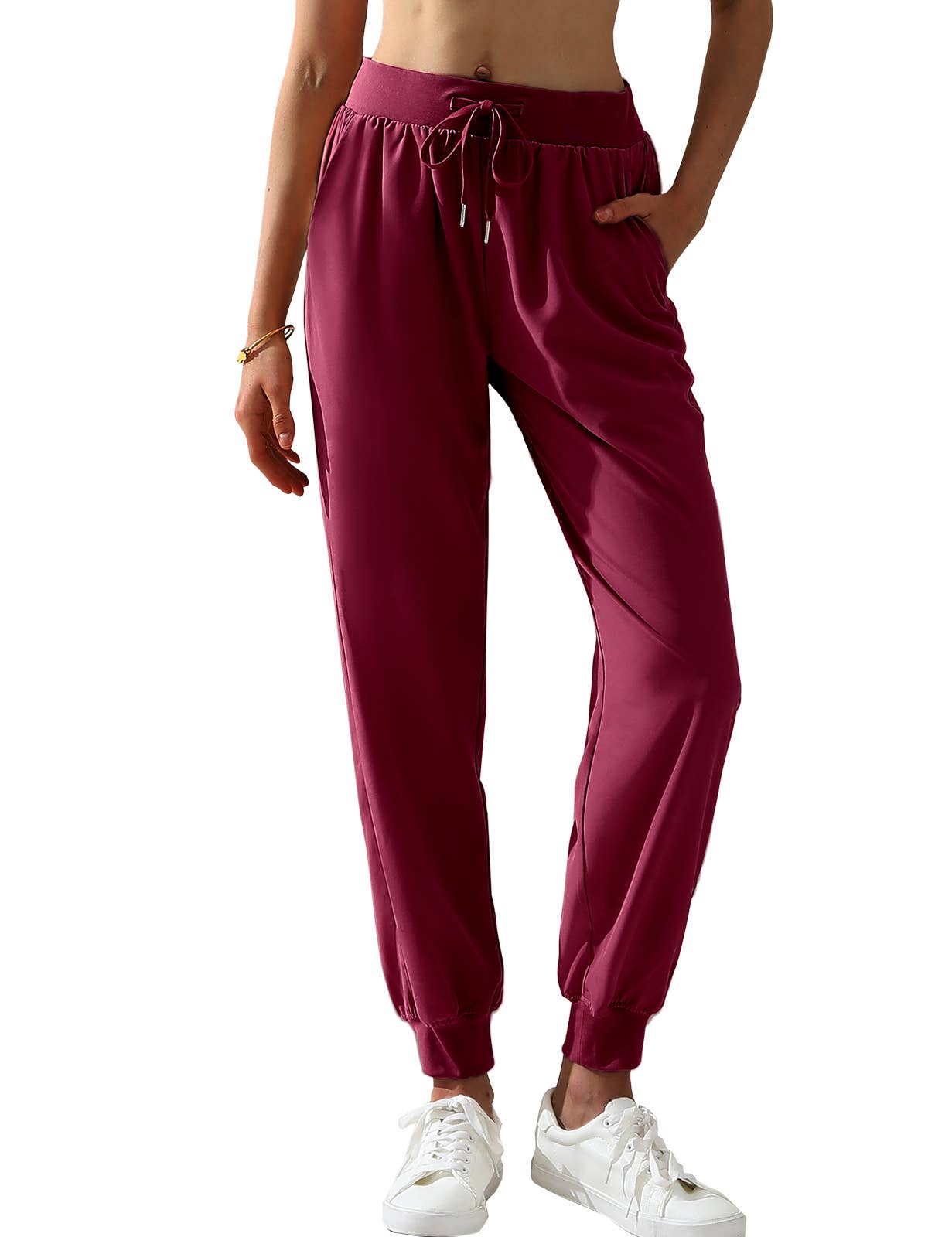 CWBLP423_Elastic Band Waist With Side Pocket Pants