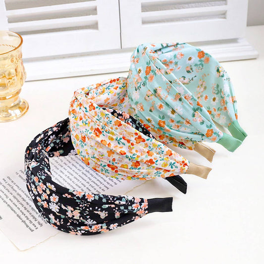 SMALL FLORAL CROSS KNOTTED HEADBANDS_CWAHA1151