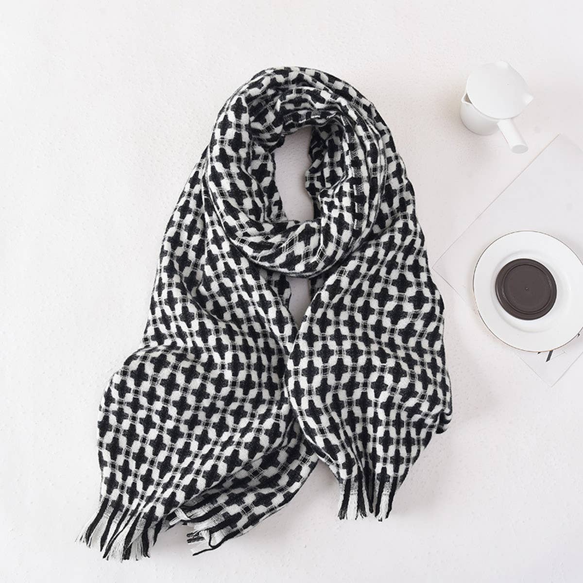 FASHION WARM CROSS WARP KNITTED PLAID SCARF_CWASC0399
