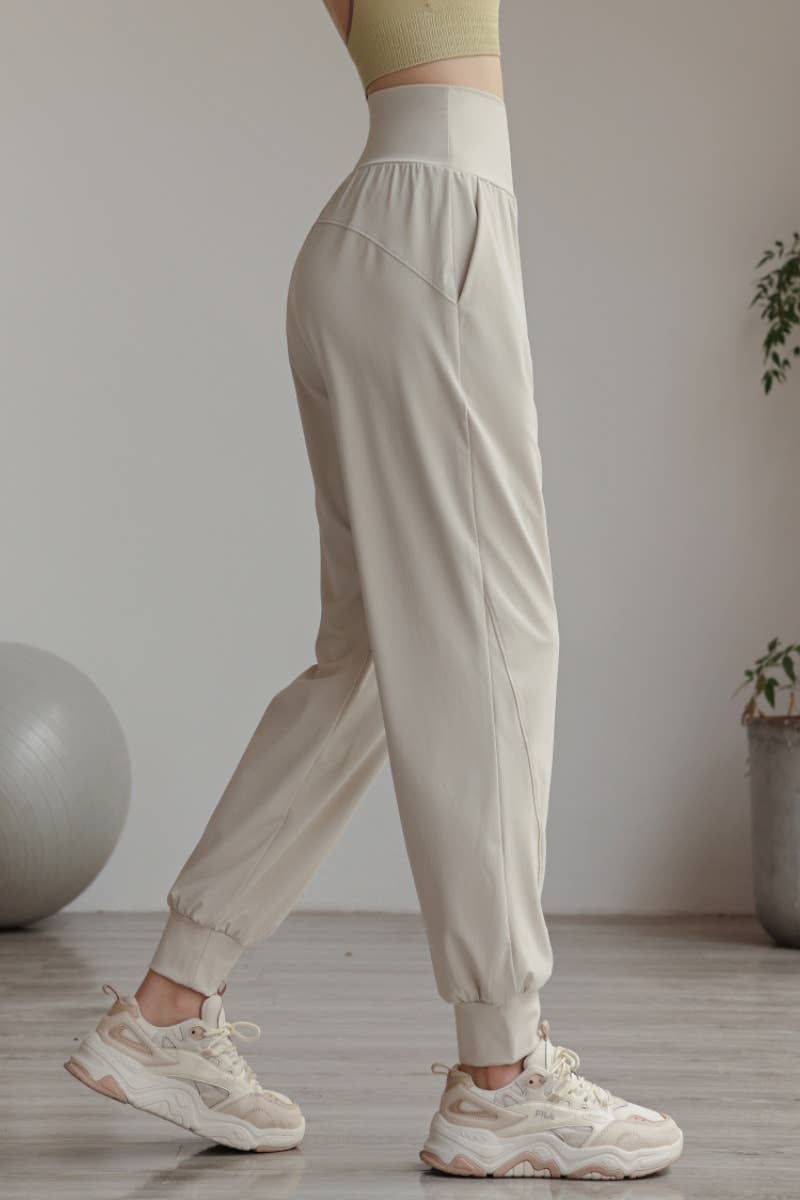 CWBMP0193_FALL HIGH-WAISTED BUNCHED FEET YOGA RUNNING PANTS