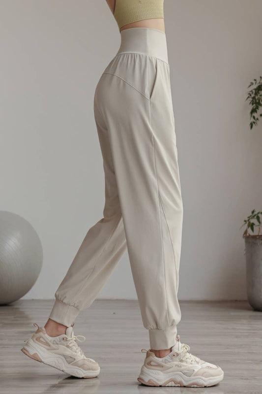CWBMP0193_FALL HIGH-WAISTED BUNCHED FEET YOGA RUNNING PANTS