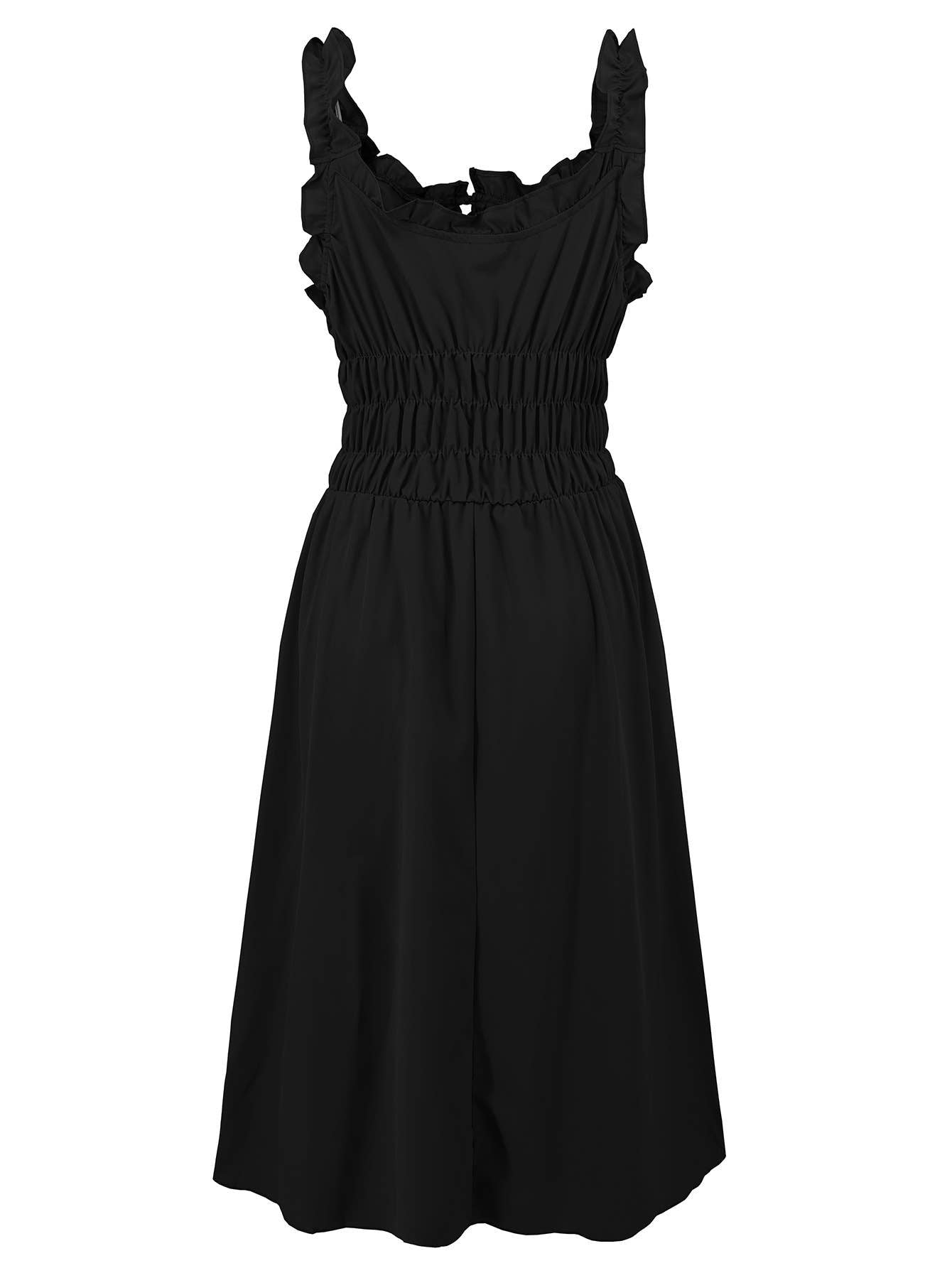 Casual Solid Color Waist-Tie Long Maxi Dress