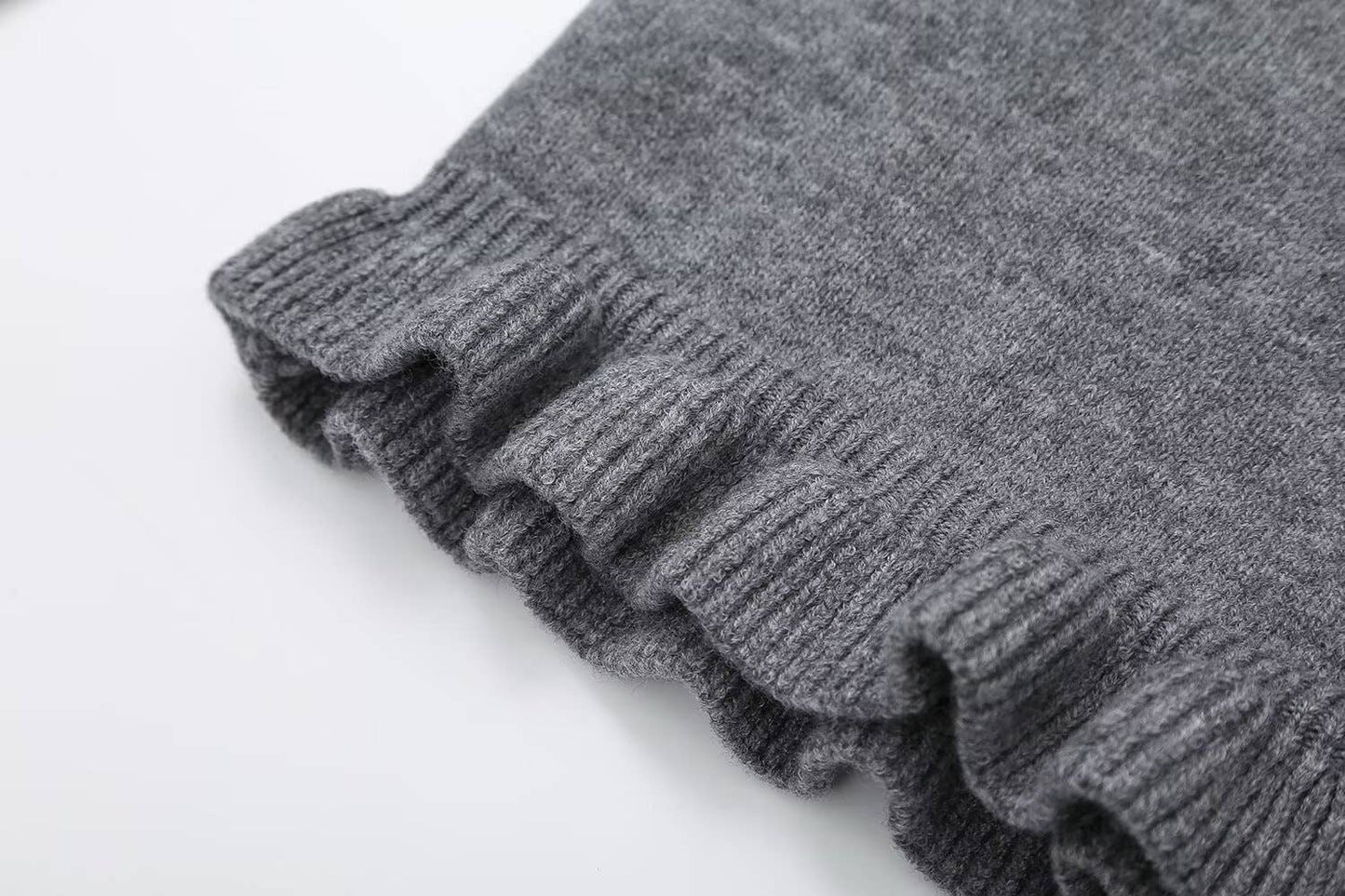 CASUAL LAYERED EMBELLISHED CREW-NECK KNIT COAT