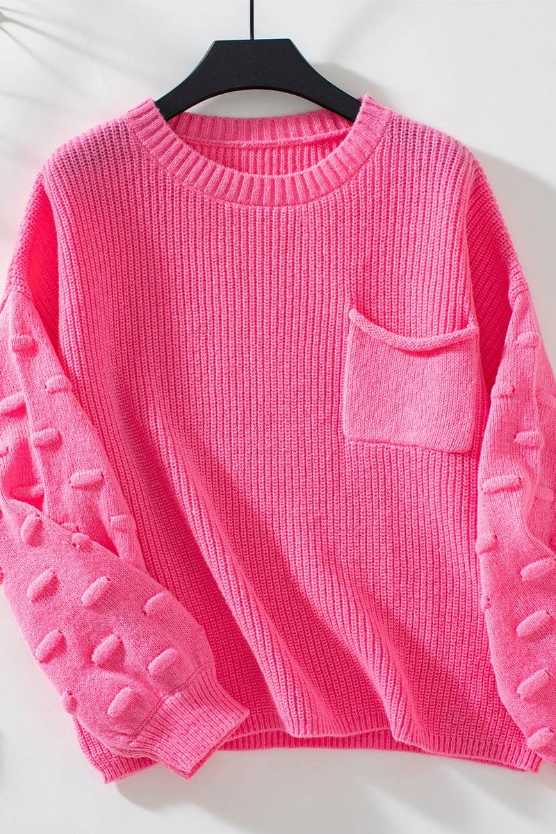 CWOSWL2882_SOLID POCKET PULLOVER KNIT SWEATER