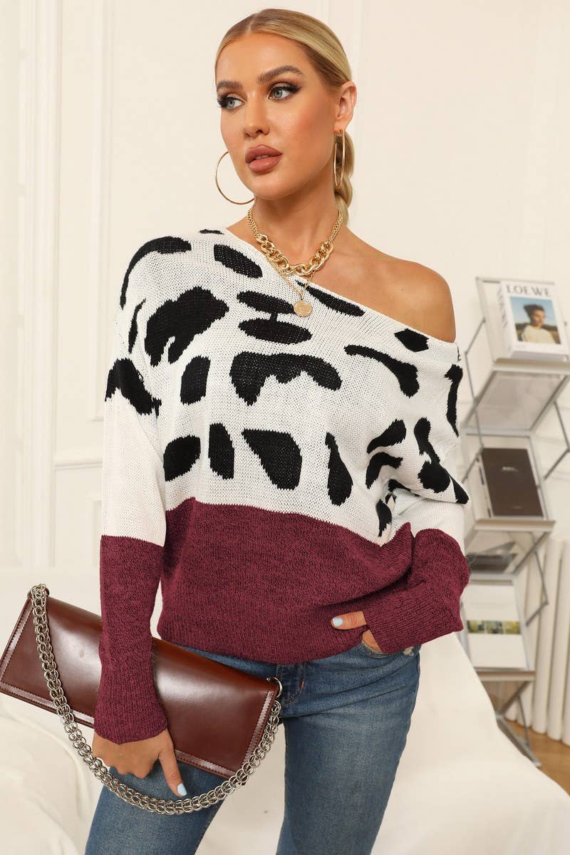 CWOSWL1580_Round Neck Long Sleeve Pullover Sweater