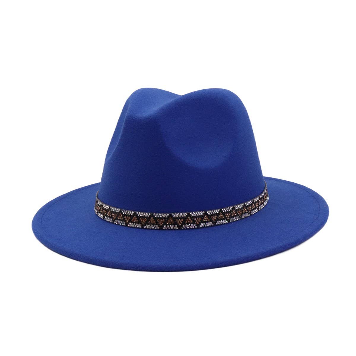Men & Women Retro Wool Blend Fedora Hat _CWAH04393