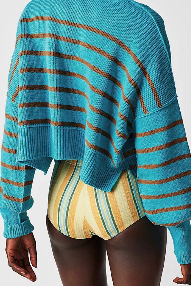 CWOSWL6722_FASHION CREW-NECK LONG-SLEEVED LOOSE SWEATER