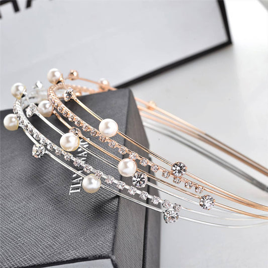 RHINESTONE SET WITH SWEET PEARL HEADBAND