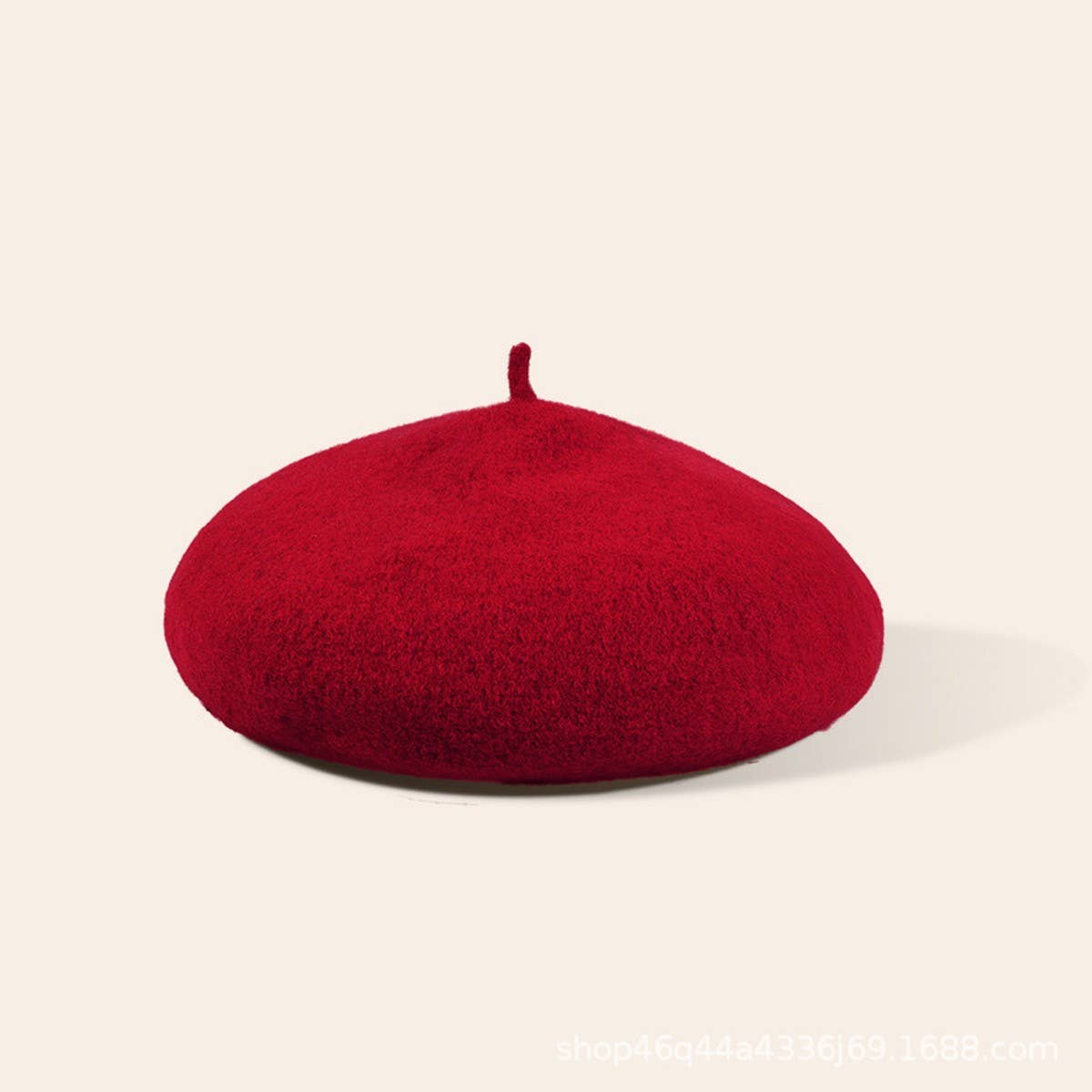 CWAH04556_GIRLS RED BERET WINTER WARM FASHION HAT