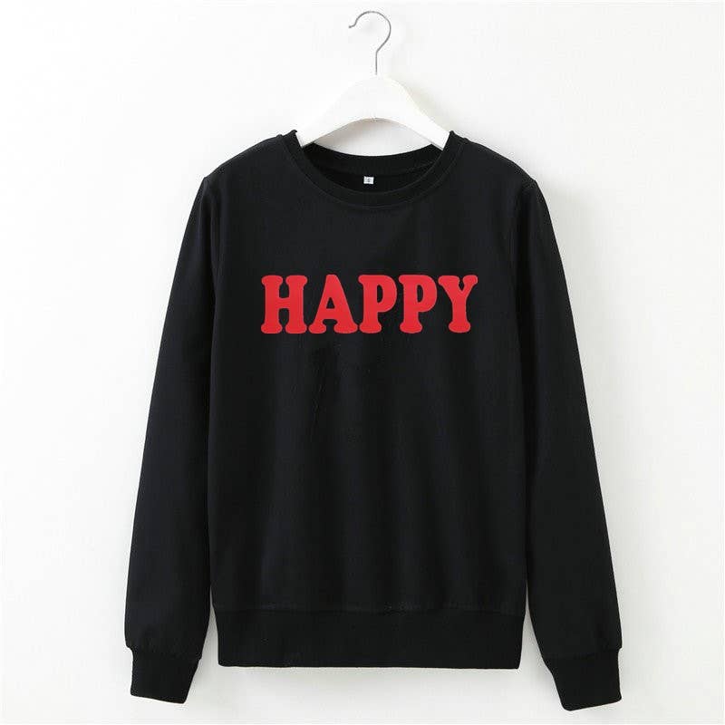 Basic letter-printed pullover hoodie