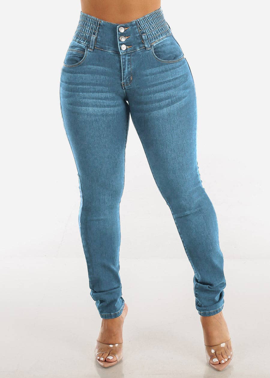 Breasted pencil pants slim wash skinny jeans