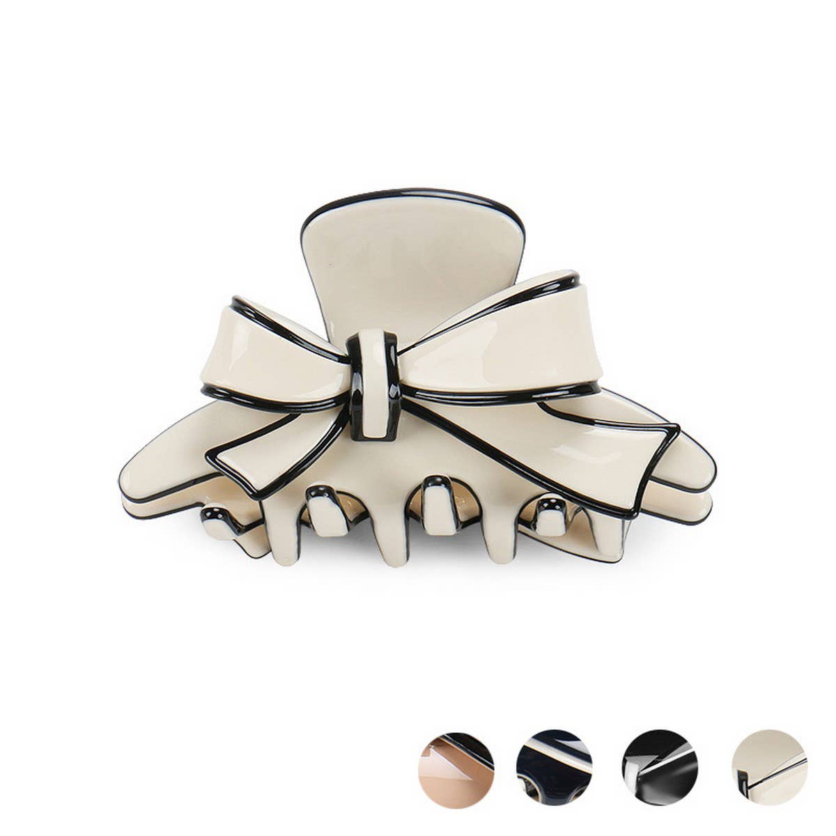 ACETATE DOUBLE-SIDED BOW CLIP SHARK CLIP_CWAHA4238