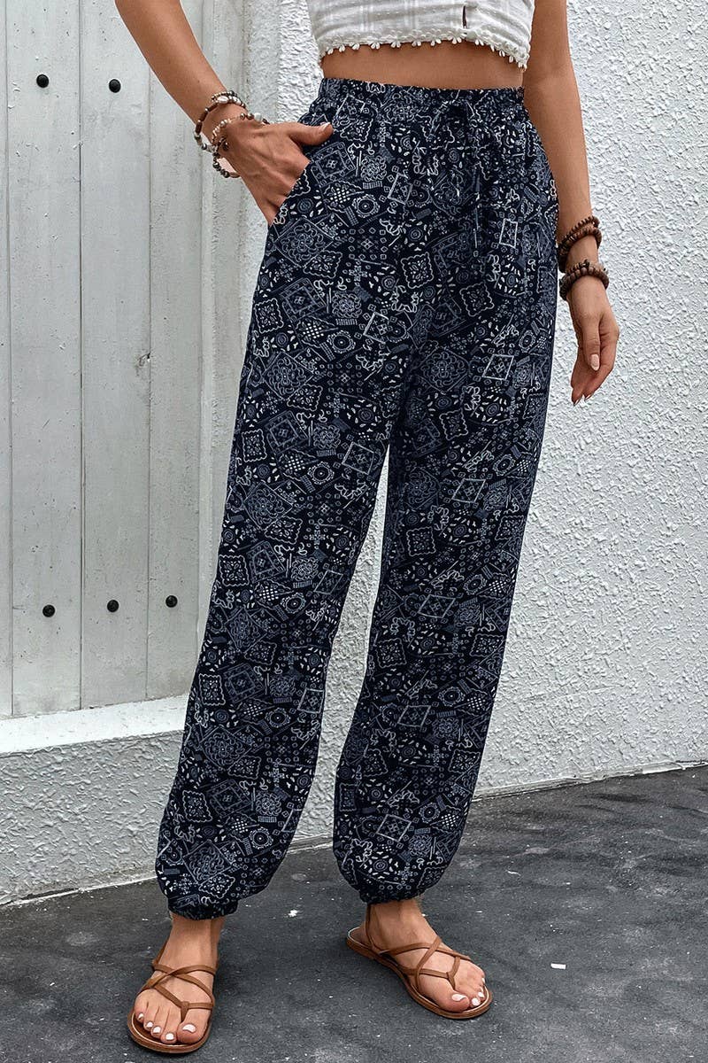 CWBLP1768_2025 NEW SUMMER PRINTED CASUAL SKINNY PANTS