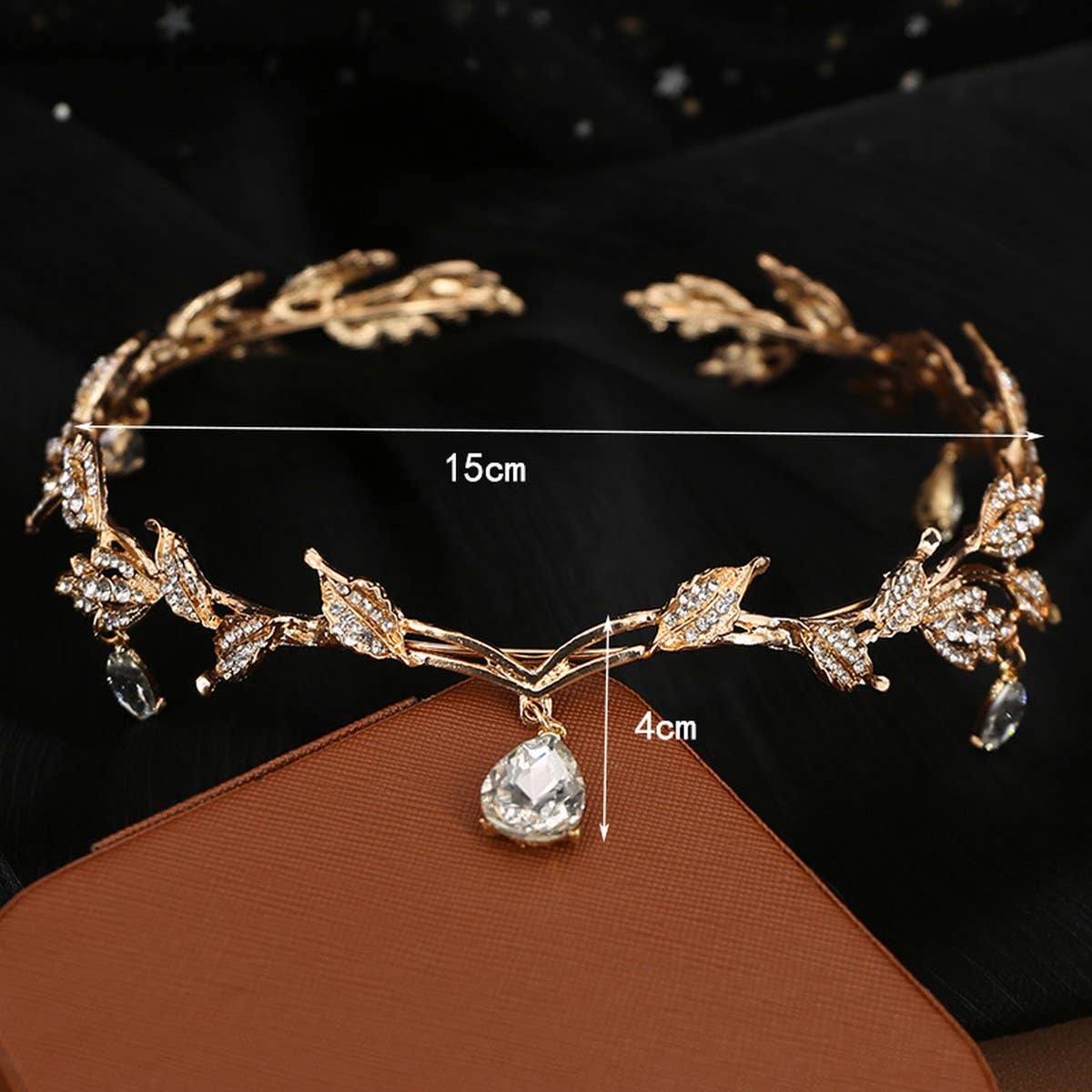 BRIDAL WEDDING TIARA PENDANT CRYSTAL TIARA_CWMM2015