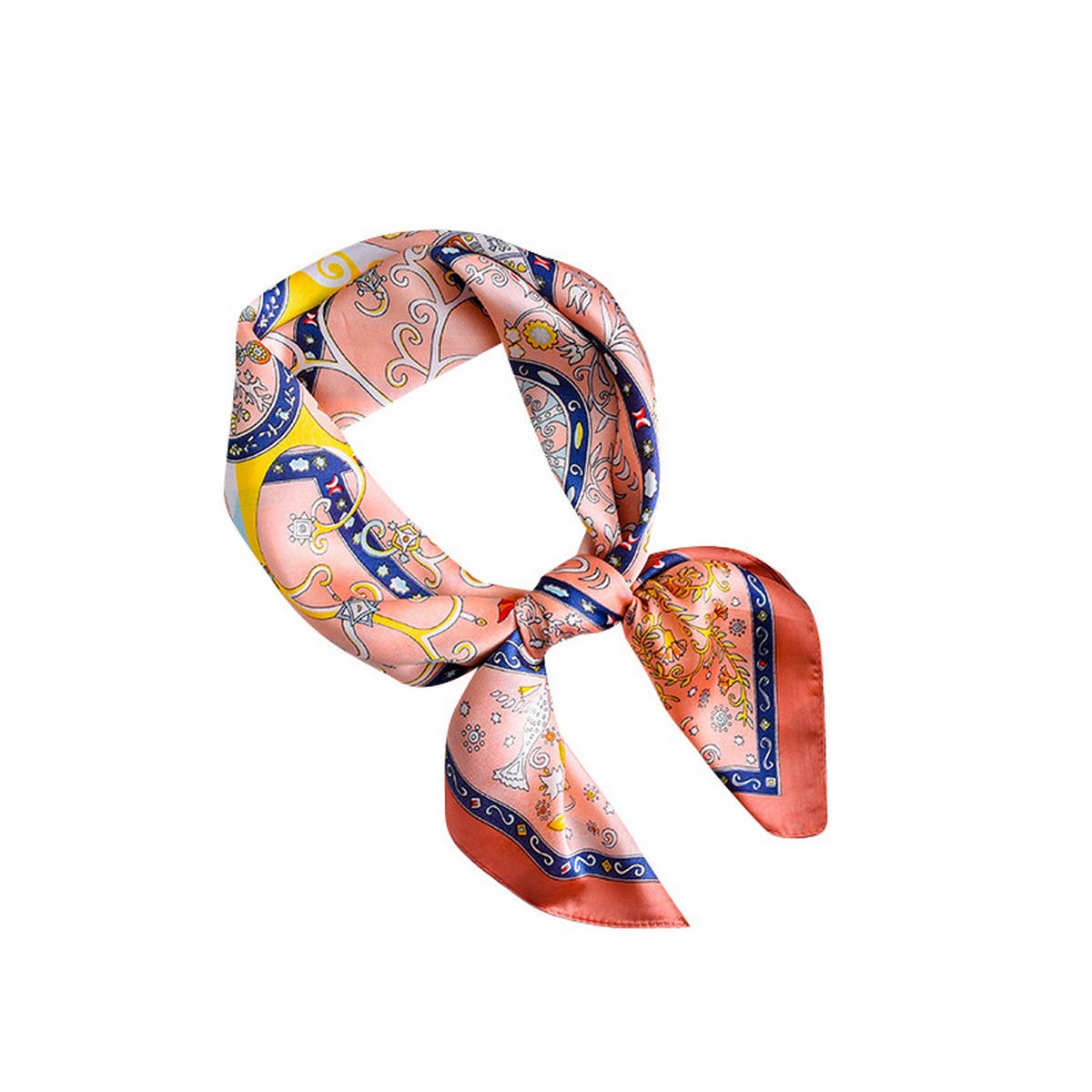 CWASC2407_CONTRAST COLOR POLKA DOT TRENDY RETRO SCARF