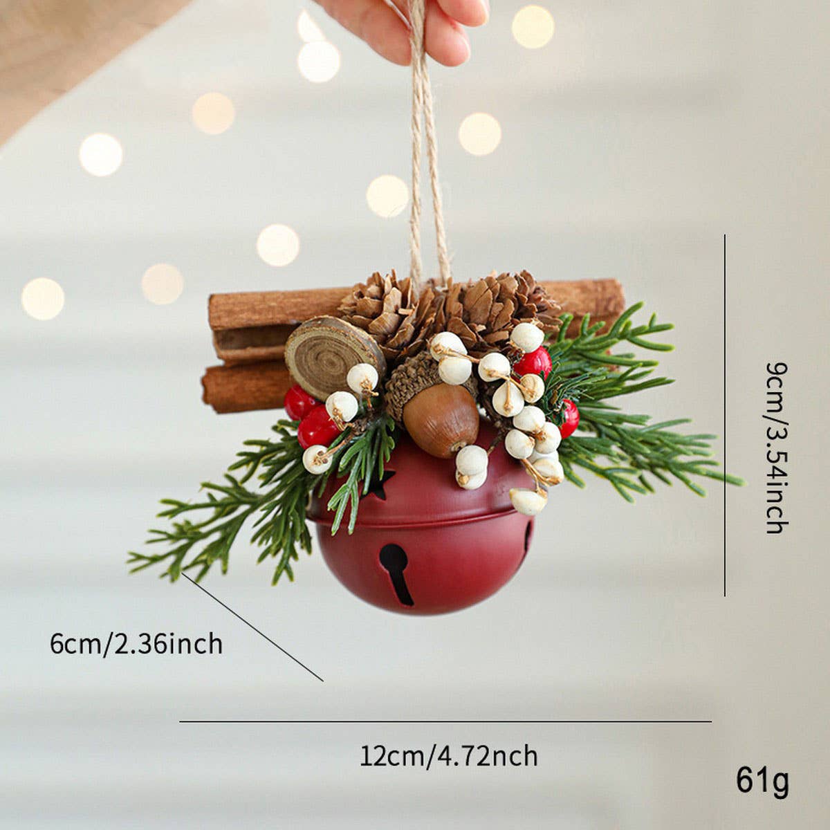 Mixed Christmas Bells Antlers Bows Pinecone Decor