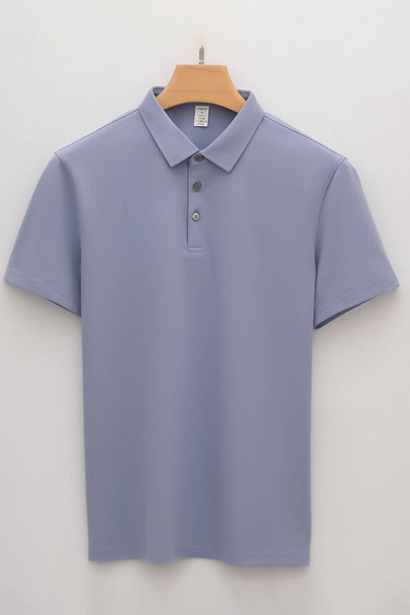 CWTBLS1787_MEN'S SIMPLE SEAMLESS COLLAR POLO SHIRT