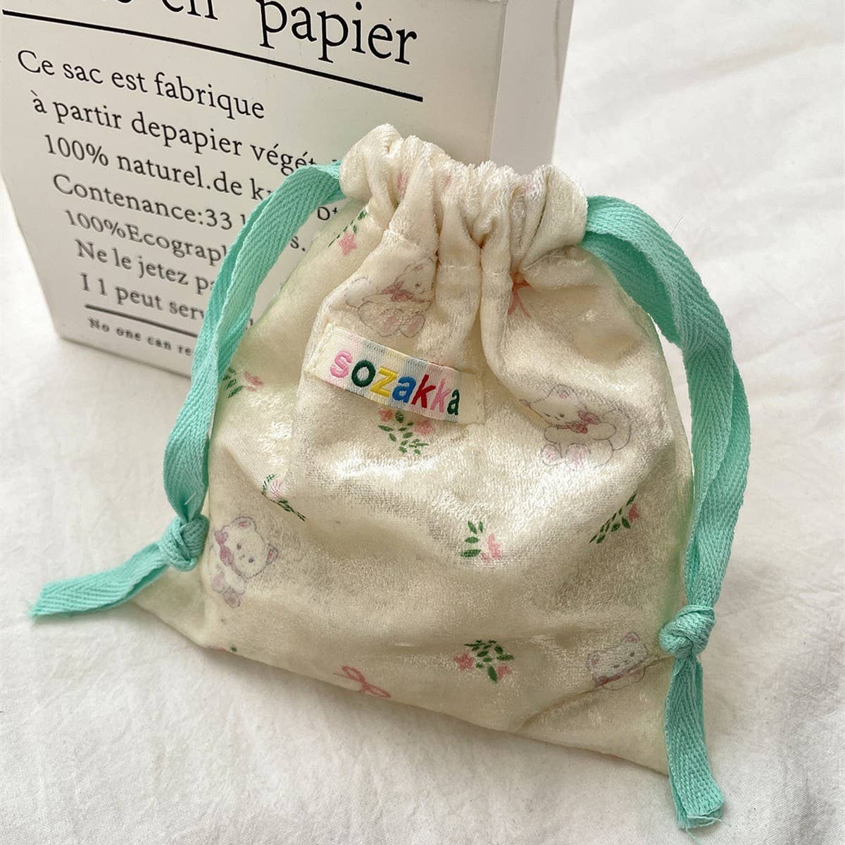 CWAB5786_CARTOON BEAR DRAWSTRING COIN AND SUNDRIES BAG