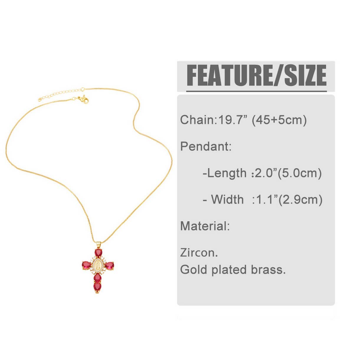 VIRGIN MARY CROSS NECKLACE