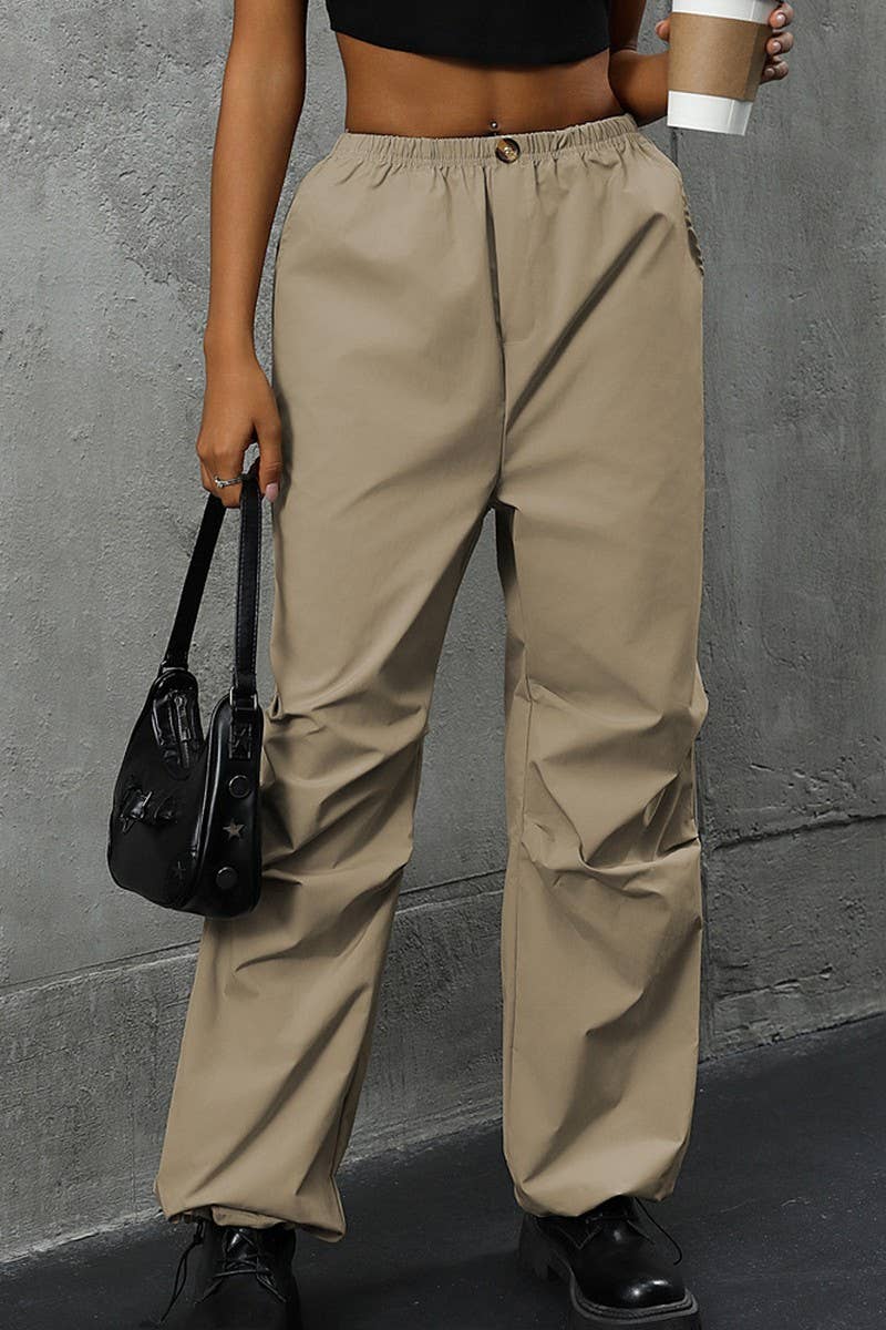 CWBLP0919_HIGH WAIST SOLID COLOR STRAIGHT CASUAL PANTS