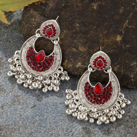 RETRO GEOMETRIC COLOR TASSEL EARRINGS_CWAHA2485