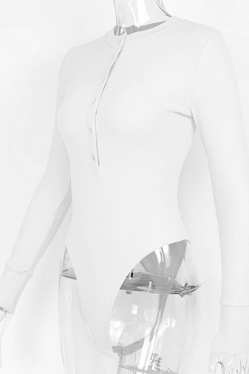 CWSJS1372_NEW SPRING SEXY RIBBED LONG SLEEVE BODYSUIT