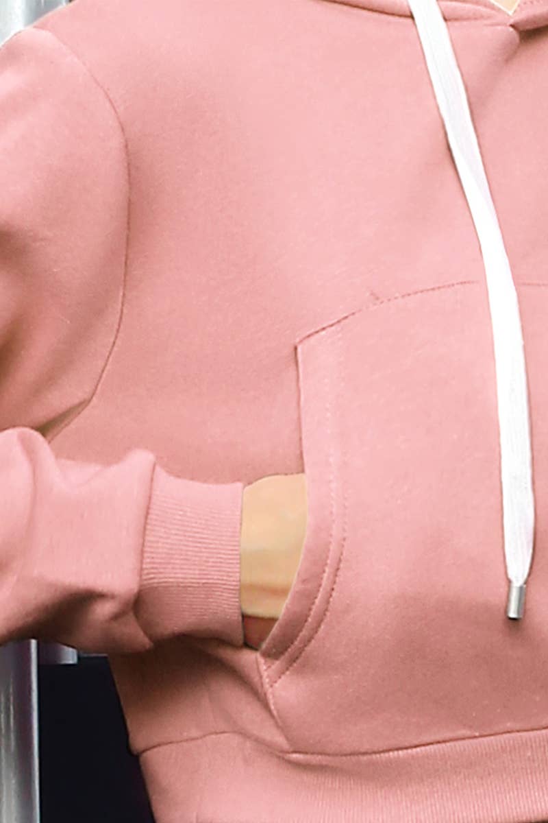 CWOHOL428_Lightweight Pullover Hoodie Cropped Sweatshirt