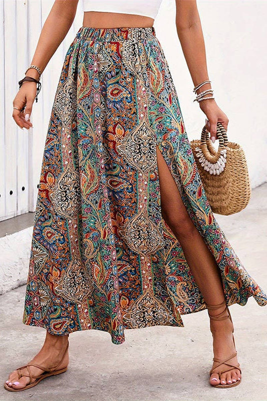 CWBLS0438_SPRING AND SUMMER PERSONALITY SLIT A-LINE SKIRT