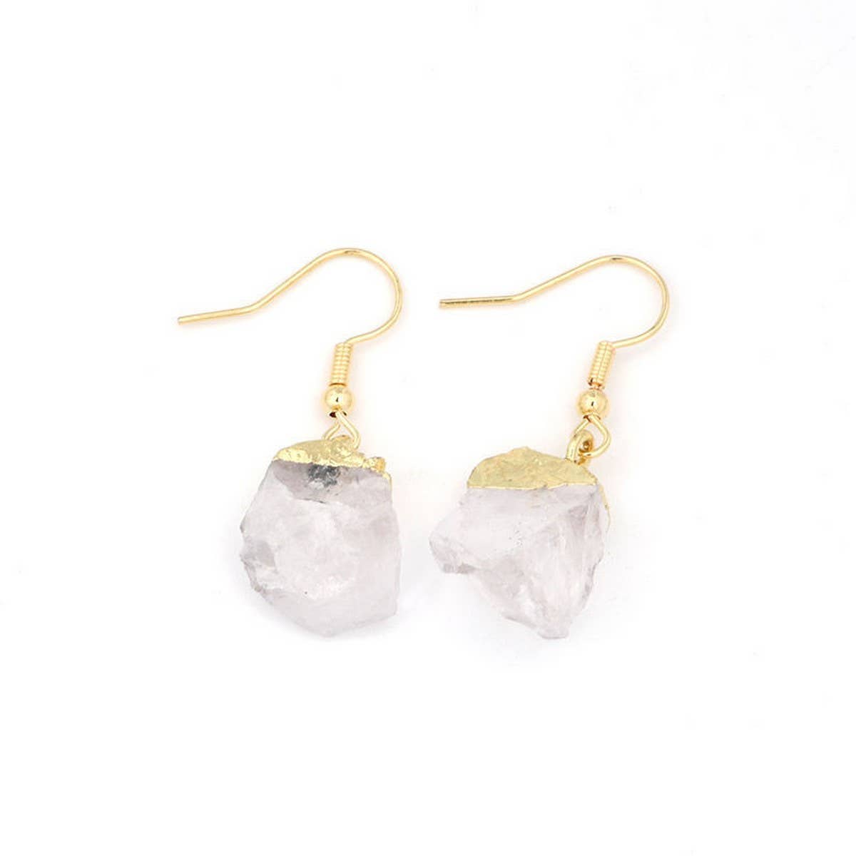 NATURAL CRYSTAL PENDANT EARRINGS