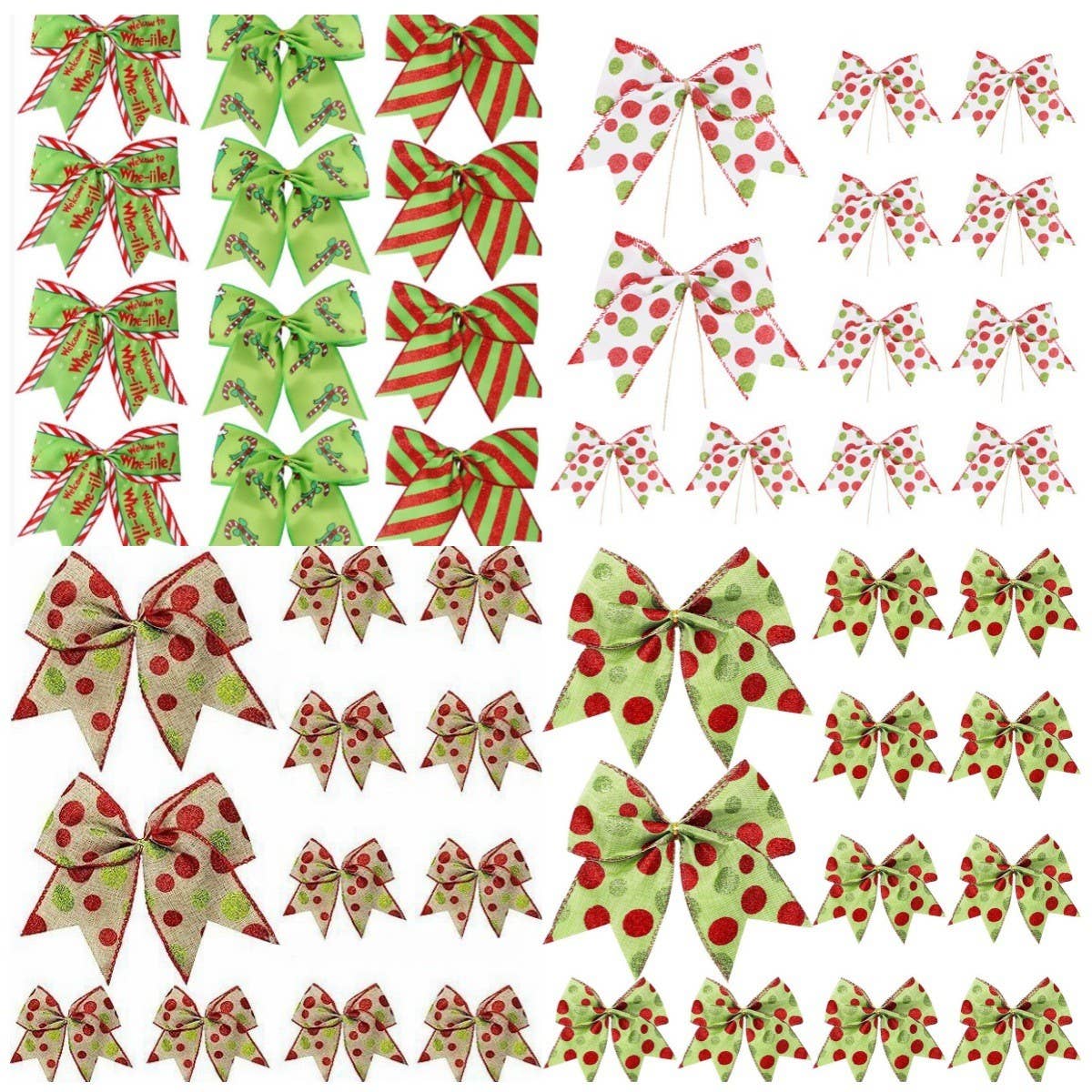 CWMM10190_POLKA DOT CHRISTMAS BOW DECORATIONS