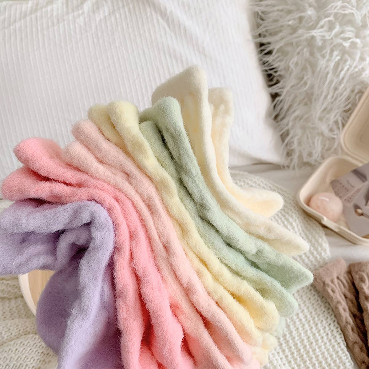 Cozy Thick Plush Hemp-Knit Socks for Fall & Winter