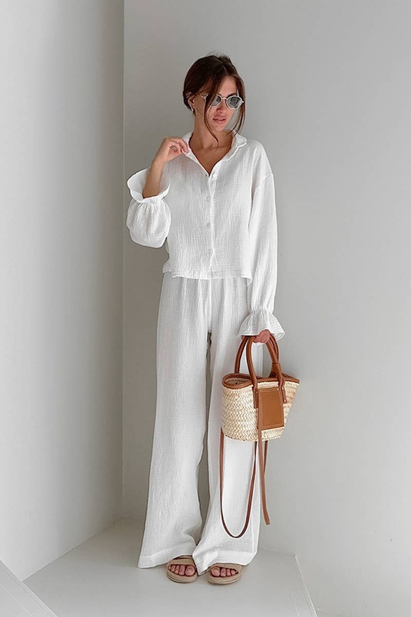 CWSPJ0289_LOOSE COTTON LONG-SLEEVED TROUSERS PAJAMAS SET