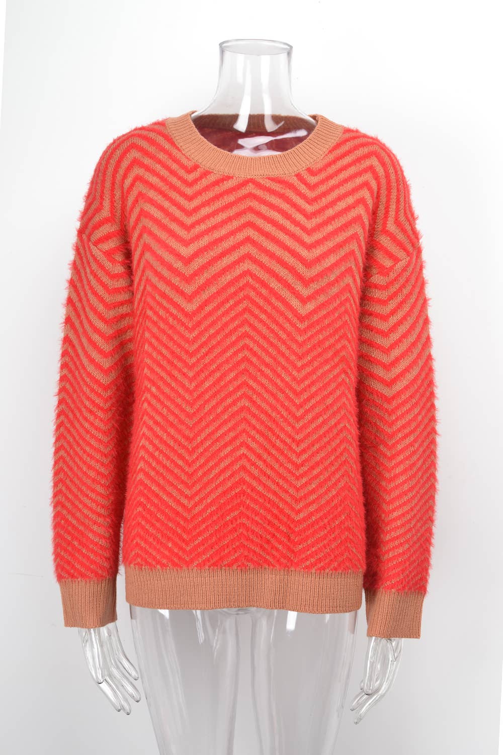 CREW-NECK PULLOVER LONG-SLEEVED KNIT SWEATER