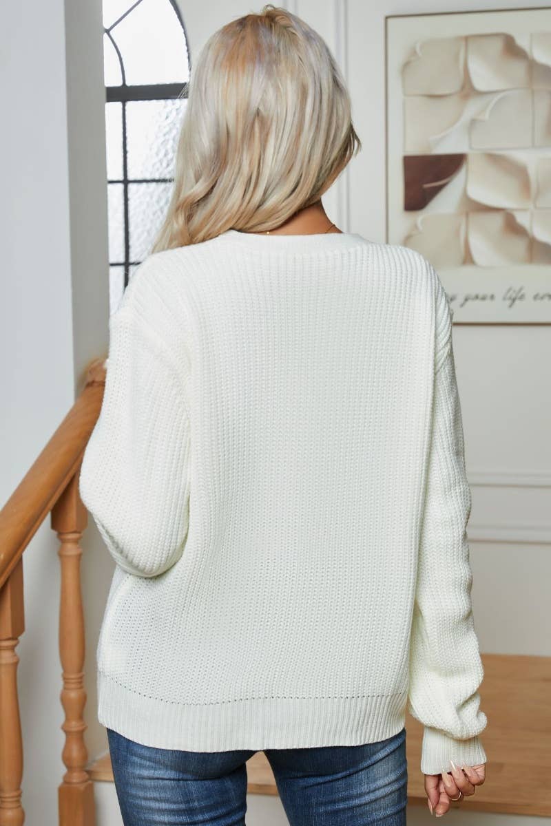 CWOCAL2054_SOLID COLOR SINGLE-BREASTED LONG-SLEEVED CARDIGAN