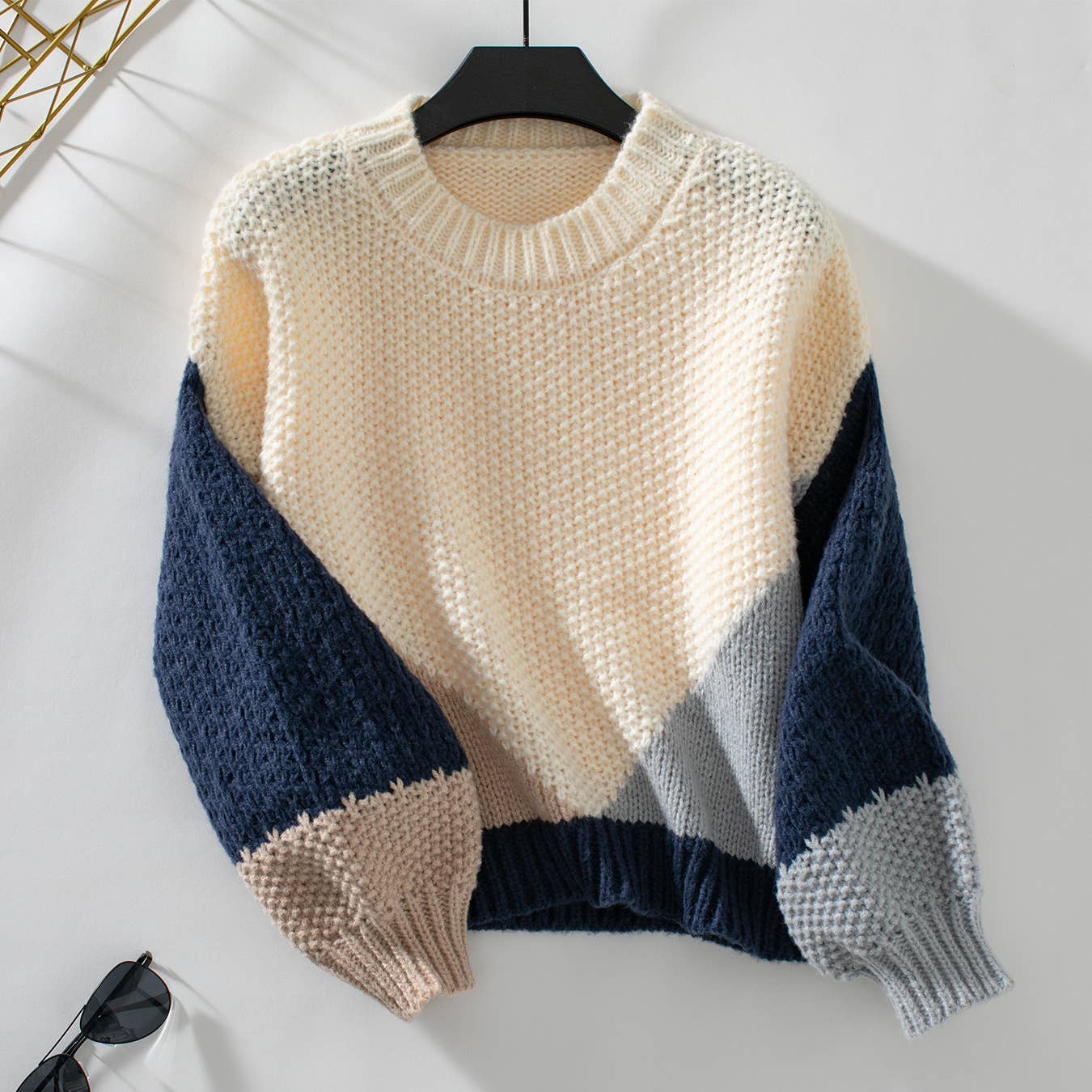 CASUAL CREW-NECK LONG-SLEEVED SWEATER TOP