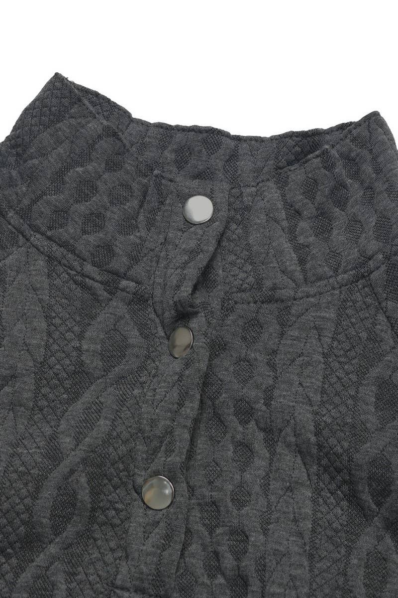 CWTBLL1221_TEXTURED LONG-SLEEVED SOLID COLOR SWEATSHIRT