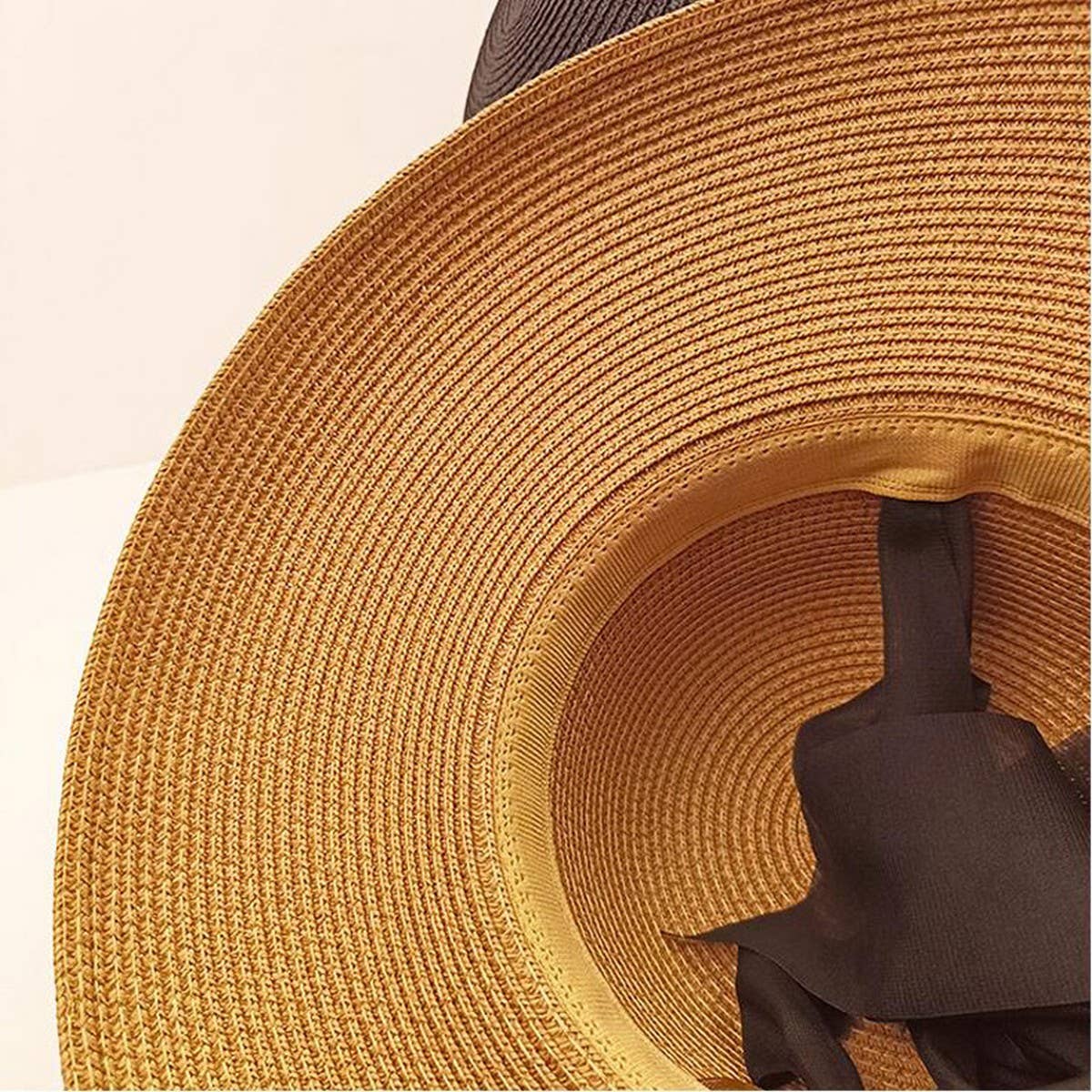 Summer foldable wide brim straw hat_CWAH3411