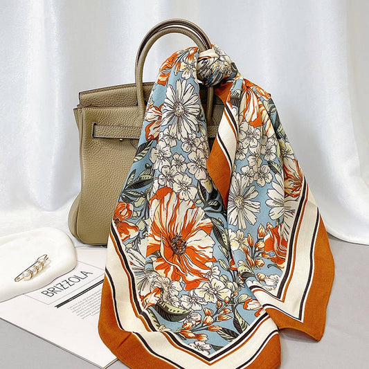 90cm Floral Velvet Wool Scarf Shawl for Winter_CWASC0892