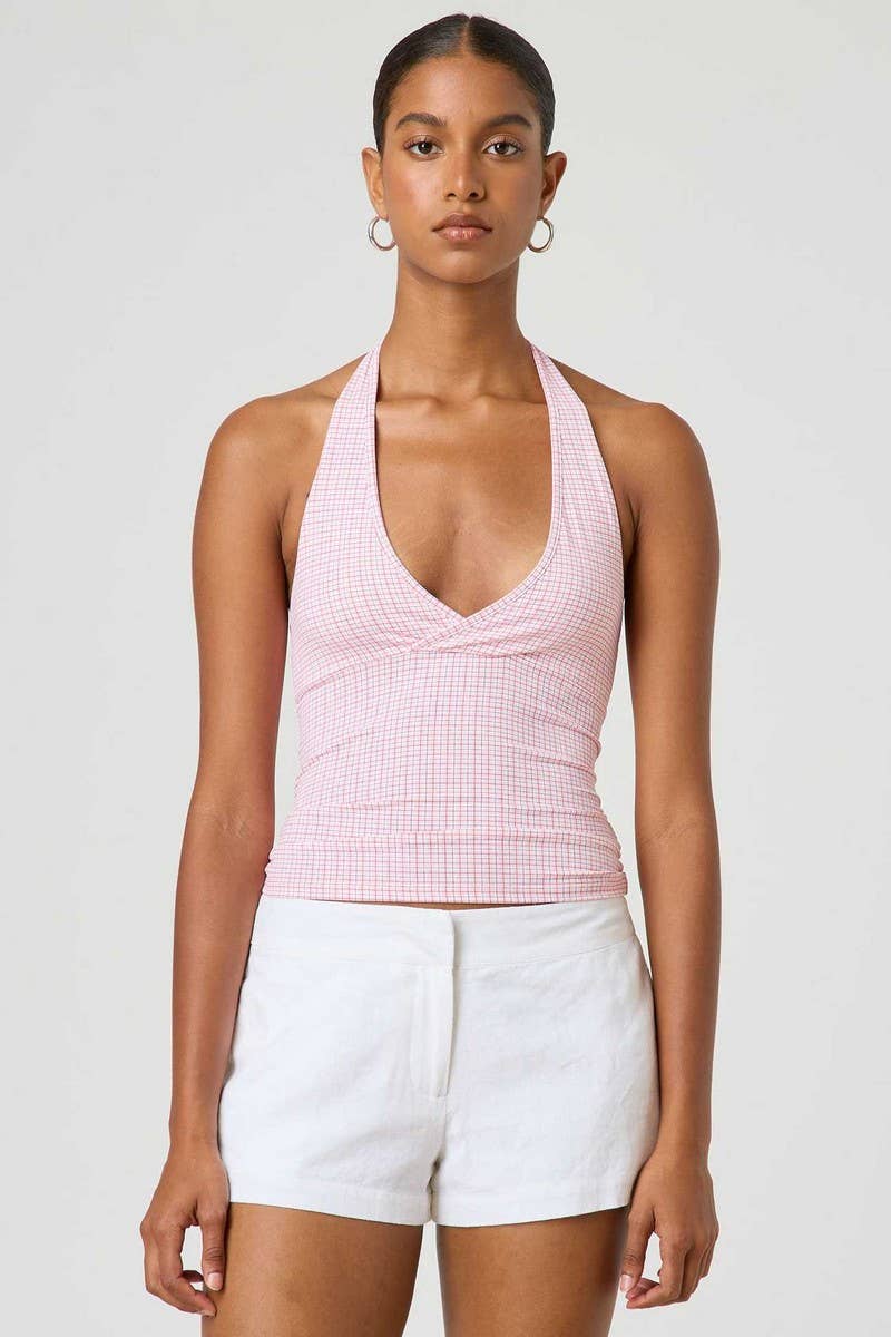 CWTHT0255_SEXY SLIM FIT HALTER CASUAL TANK TOP